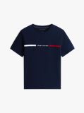 Blue Crew Neck Logo Panel T-Shirt  Men