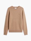 Brown Pure Lambswool Crew Neck Jumper  Men