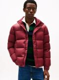 Red Hooded Down Puffer Jacket  Men