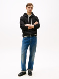 Black Drawstring Fleece Hoody  Men