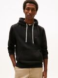 Black Drawstring Fleece Hoody  Men