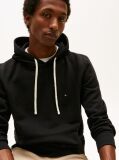 Black Drawstring Fleece Hoody  Men
