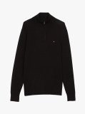 Black Half-Zip Mock Turtleneck Jumper  Men