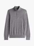 Grey Half-Zip Mock Turtleneck Jumper  Men