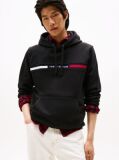 Black Logo Drawstring Hoody  Men