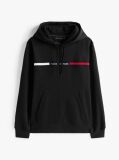 Black Logo Drawstring Hoody  Men