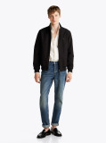 Black Relaxed Harrington Jacket  Men