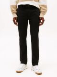 Black Denton Stretch Cotton Straight Chinos  Men