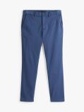 Blue Denton Stretch Cotton Straight Chinos  Men