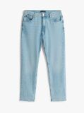 Blue Faded Regular Straight Leg Jeans  Men