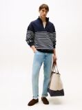 Blue Faded Regular Straight Leg Jeans  Men