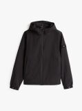 Black Logo Patch Hooded Jacket  Men