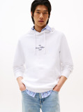 White Outline Flag Logo Hoody  Men