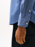 Blue Flex Poplin Mini Print Shirt  Men