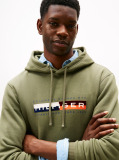 Green TH Colour Block Graphic Hoodie  Men