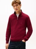 Red Ribbed French Terry Quarter-Zip Jumper  Men