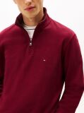 Red Ribbed French Terry Quarter-Zip Jumper  Men