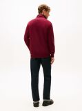 Red Ribbed French Terry Quarter-Zip Jumper  Men