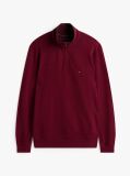 Red Ribbed French Terry Quarter-Zip Jumper  Men