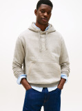 Grey Varsity Crest Relaxed Fleece Hoody  Men