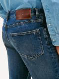 Blue Denton Whiskered Straight Jeans  Men