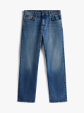 Blue Relaxed Straight Leg Jeans  Men