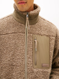 Beige Teddy Fleece Zip-Thru Jacket  Men