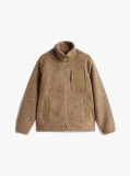 Beige Teddy Fleece Zip-Thru Jacket  Men