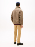 Beige Teddy Fleece Zip-Thru Jacket  Men