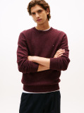 Red Wool Blend Donegal Knit Jumper  Men