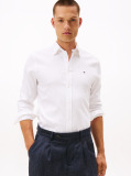 White Slim Fit Yarn Dyed Dobby Shirt  Men