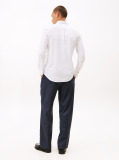 White Slim Fit Yarn Dyed Dobby Shirt  Men