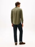 Green Regular Fit Flag Embroidery Corduroy Shirt  Men