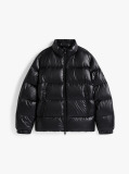 Black Shiny Water Repellent Down Puffer Jacket  Men