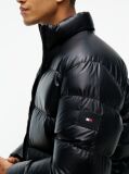 Black Shiny Water Repellent Down Puffer Jacket  Men