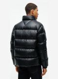 Black Shiny Water Repellent Down Puffer Jacket  Men