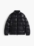 Black Shiny Water Repellent Down Puffer Jacket  Men