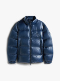 Blue Shiny Water Repellent Down Puffer Jacket  Men
