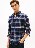 Multi Regular Fit Brushed Oxford Check Shirt  Men