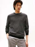 Grey Herringbone Knit Jumper With Cashmere  Men