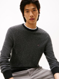 Grey Herringbone Knit Jumper With Cashmere  Men