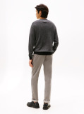 Grey Herringbone Knit Jumper With Cashmere  Men