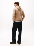 Beige Flag Graphic Drawstring Hoody  Men