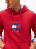 Red Flag Graphic Drawstring Hoody  Men