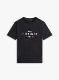Black Logo Graphic Jersey Crew Neck T-Shirt  Men