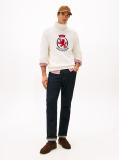 Beige Intarsia TH Crest Relaxed Roll Neck Jumper  Men