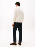 Beige Intarsia TH Crest Relaxed Roll Neck Jumper  Men