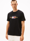 Black Logo Embroidery Crew Neck T-Shirt  Men