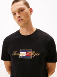 Black Logo Embroidery Crew Neck T-Shirt  Men