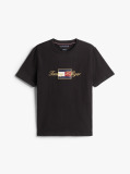 Black Logo Embroidery Crew Neck T-Shirt  Men